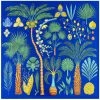 Trendy & Unique What's New Tropical Print Oversized Square Silk Twill Scarf - Klein Blue