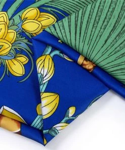 Trendy & Unique What's New Tropical Print Oversized Square Silk Twill Scarf - Klein Blue 7 Trendy & Unique What's New Tropical Print Oversized Square Silk Twill Scarf - Klein Blue