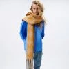 Trendy & Unique Unique Argyle Printed Mohair Tassel Narrow Wrap Scarf - Yellow What's New 1 Trendy & Unique Unique Argyle Printed Mohair Tassel Narrow Wrap Scarf - Yellow What's New