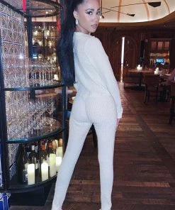 Trendy & Unique Unique Collared Button Up Long Sleeve Side Slit Ribbed Jumpsuit - Beige What's New 7 Trendy & Unique Unique Collared Button Up Long Sleeve Side Slit Ribbed Jumpsuit - Beige What's New