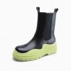 Trendy & Unique Unique Contrast Rubber-Trimmed Lug Sole Chelsea Boots - Yellow What's New
