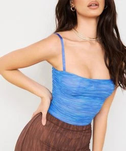 Trendy & Unique Unique High Cut Ruched Trim Mesh Thong Sheer Bodysuit - Blue What's New 8 Trendy & Unique Unique High Cut Ruched Trim Mesh Thong Sheer Bodysuit - Blue What's New