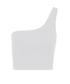 Trendy & Unique Unique Lace Up Backless One Shoulder Crop Tank Top - White What's New