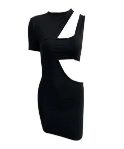 Trendy & Unique Unique Sleeve High Neck Cut Out Bodycon Party Mini Dress - Black What's New 10 Trendy & Unique Unique Sleeve High Neck Cut Out Bodycon Party Mini Dress - Black What's New
