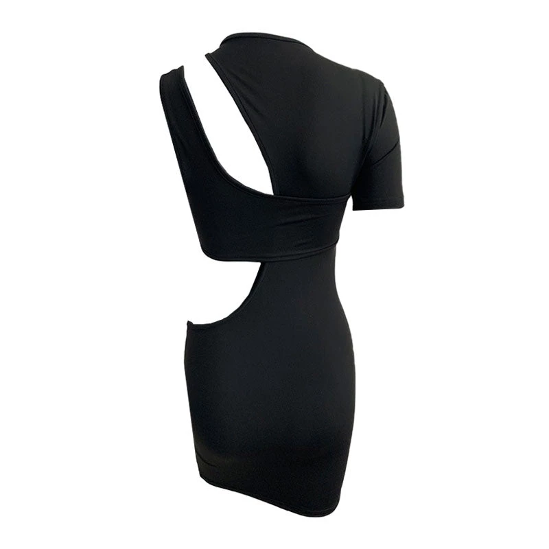 Trendy & Unique Unique Sleeve High Neck Cut Out Bodycon Party Mini Dress - Black What's New 7 Trendy & Unique Unique Sleeve High Neck Cut Out Bodycon Party Mini Dress - Black What's New