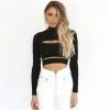 Trendy & Unique What's New Unique Solid Turtleneck Cut Out Long Sleeve Crop T-Shirt - Black 1 Trendy & Unique What's New Unique Solid Turtleneck Cut Out Long Sleeve Crop T-Shirt - Black