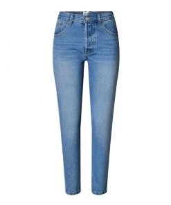 Trendy & Unique Unique Zip Back High Waist Faded Frayed Skinny Jeans - Blue What's New