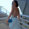 Trendy & Unique Vacation Ready Floss Strap Backless Knit Midi Dress - Light Blue What's New 2 Trendy & Unique Vacation Ready Floss Strap Backless Knit Midi Dress - Light Blue What's New