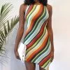 Trendy & Unique What's New Vacation Ready Rainbow Stripe Sleeveless Sweater Dress - Multicolor