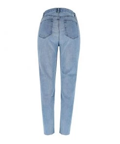 Trendy & Unique What's New Vantage High Waist Faded Frayed Skinny Jeans - Light Blue