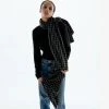 Trendy & Unique Versatile Buffalo Check Print Frayed Oversized Blanket Scarf - Black