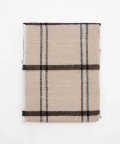 Trendy & Unique What's New Versatile Plaid Printed Frayed Oversized Blanket Scarf - Khaki