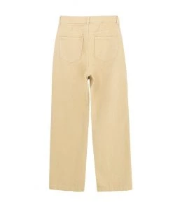 Trendy & Unique Vibrant '90s Cut Out High Waist Straight Leg Jeans - Khaki