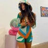 Trendy & Unique Vibrant Tie Dye Button Down Long Sleeve Knit Romper - Multicolor What's New