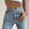 Trendy & Unique Vintage Belted High Waist Faded Wide Leg Jeans - Light Blue 1 Trendy & Unique Vintage Belted High Waist Faded Wide Leg Jeans - Light Blue