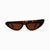 Trendy & Unique Accessories Time Fly Back '90s It Girl Cat-eye Space Sunglasses - Brown