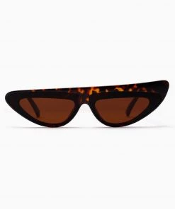 Trendy & Unique Accessories Time Fly Back '90s It Girl Cat-eye Space Sunglasses - Brown