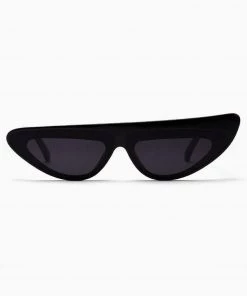 Trendy & Unique Time Fly Back '90s It Girl Cat-eye Space Sunglasses - Black
