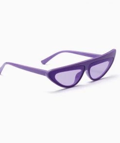 Trendy & Unique Accessories Time Fly Back '90s It Girl Cat-eye Space Sunglasses - Purple