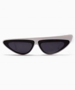Trendy & Unique Accessories Time Fly Back '90s It Girl Cat-eye Space Sunglasses - White