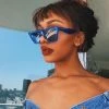 Trendy & Unique What's New Vintage Clear Effect Oversized Frame Gradient Sunglasses - Blue