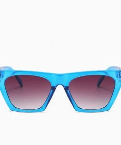 Trendy & Unique What's New Vintage Clear Effect Oversized Frame Gradient Sunglasses - Blue