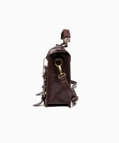 Trendy & Unique Time Fly Back Clock Trim Button Up Crossbody Messager Bag - Coffee What's New