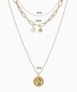 Trendy & Unique What's New The Boho Weekend Coin Charm Pendant Layered Necklace - Gold