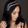 Trendy & Unique Vintage Rhinestone Leaf Motif Embellished Layered Headband - Silver What's New