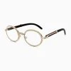 Trendy & Unique Accessories Vintage Rhinestone Trimmed Frame Oval Shape Sunglasses - Clear
