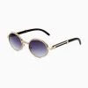 Trendy & Unique Accessories Vintage Rhinestone Trimmed Frame Oval Shape Sunglasses - Gunmetal