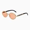 Trendy & Unique Vintage Rhinestone Trimmed Frame Oval Shape Sunglasses - Pink Accessories