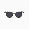 Trendy & Unique Fashion Insider Springs Colored Lens Round Frame Sunglasses - Black What's New