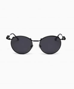 Trendy & Unique Fashion Insider Springs Colored Lens Round Frame Sunglasses - Black What's New