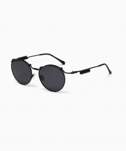Trendy & Unique Fashion Insider Springs Colored Lens Round Frame Sunglasses - Black What's New
