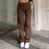 Trendy & Unique Vintage Style '90s High Waist Straight Leg Jeans - Chocolate What's New
