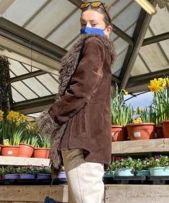 Trendy & Unique Vintage Style Faux-Fur Trim Long Sleeve Open Front Jacket - Brown 8 Trendy & Unique Vintage Style Faux-Fur Trim Long Sleeve Open Front Jacket - Brown