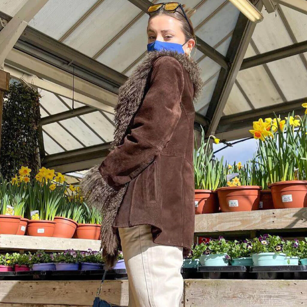 Trendy & Unique Vintage Style Faux-Fur Trim Long Sleeve Open Front Jacket - Brown 5 Trendy & Unique Vintage Style Faux-Fur Trim Long Sleeve Open Front Jacket - Brown