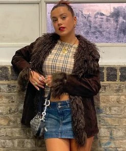 Trendy & Unique Vintage Style Faux-Fur Trim Long Sleeve Open Front Jacket - Brown 9 Trendy & Unique Vintage Style Faux-Fur Trim Long Sleeve Open Front Jacket - Brown