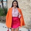Trendy & Unique What's New Vintage Style High Waist Curvy Satin Bodycon Mini Skirt - Rose