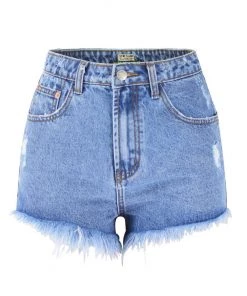 Trendy & Unique What's New Vintage Style High Waist Faded Frayed Denim Shorts - Blue 8 Trendy & Unique What's New Vintage Style High Waist Faded Frayed Denim Shorts - Blue