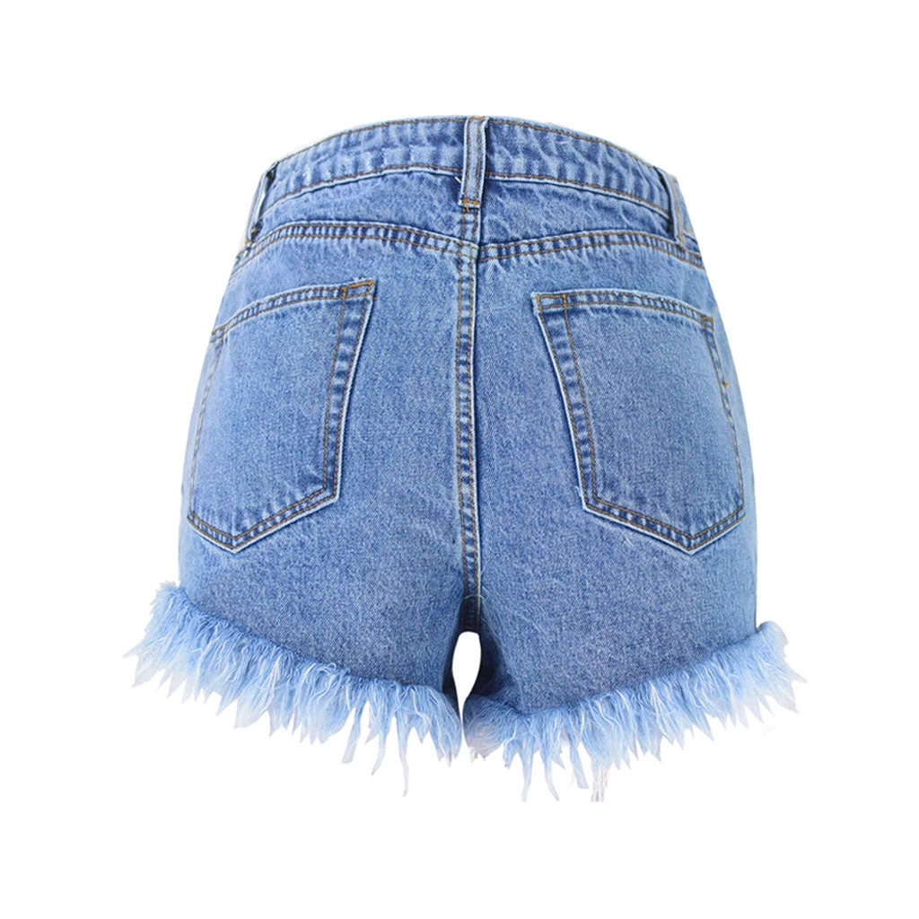 Trendy & Unique What's New Vintage Style High Waist Faded Frayed Denim Shorts - Blue 6 Trendy & Unique What's New Vintage Style High Waist Faded Frayed Denim Shorts - Blue