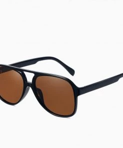 Trendy & Unique Vintage Style It Girl Bold Frame Aviator Sunglasses - Coffee What's New