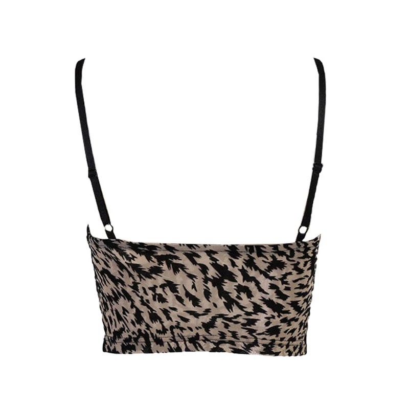 Trendy & Unique Vintage Style Leopard Printed V Neck Bustier Crop Tank Top - Coffee 5 Trendy & Unique Vintage Style Leopard Printed V Neck Bustier Crop Tank Top - Coffee