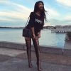 Trendy & Unique What's New Vintage Suede Lace Up Cut Out Stiletto Heel Thigh High Boots - Black