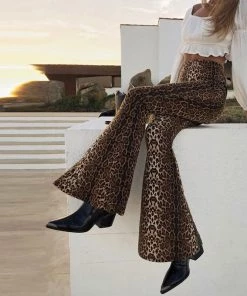 Trendy & Unique What's New Wild Style Animal Printed High Waist Skinny Flare Pants - Leopard