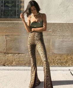 Trendy & Unique What's New Wild Style Animal Printed High Waist Skinny Flare Pants - Leopard